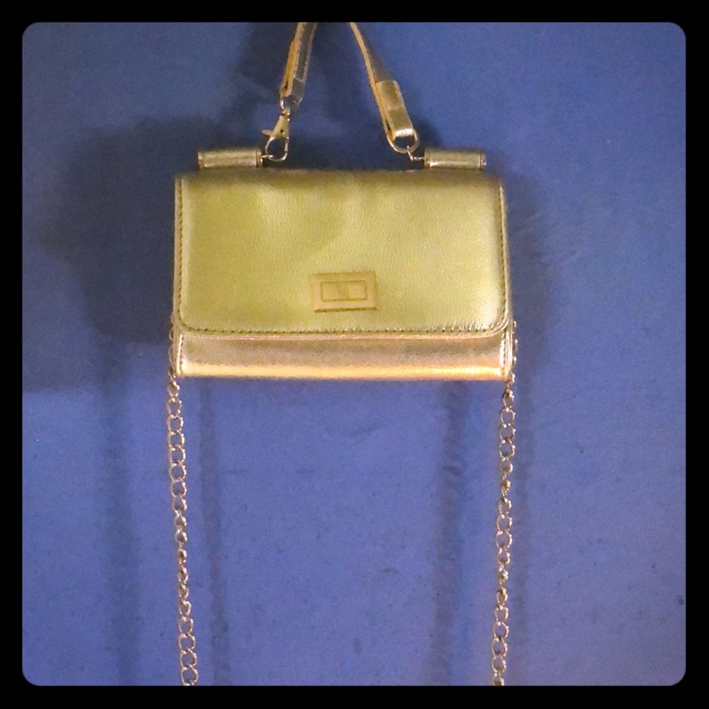 Cross body mini gold purse